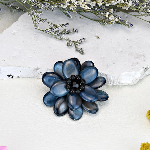 AeraVida Elegant Gray Lotus Mother of Pearl Floral Pin or Brooch | Lotus Jewelry for Women | Floral Brooches...