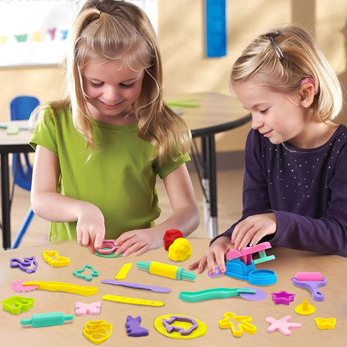 Playdough Tools 36pcs Play Dough Tools Set for Kids with Playdough Cutters,Roller,Rolling Pins,Dough Extruder...