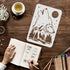 FINGERINSPIRE Wolf Stencils Decoration Template 11.7x8.3inch Plastic Forest Mountain Moon Drawing Painting Stencils A4 Reusable Stencils for Creat...