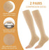 2 Pairs Women's Open Toe Compression Socks, 15-20 Mmhg Compression Stockings Toeless Compression Socks Knee High Compression Socks for Women Girls...