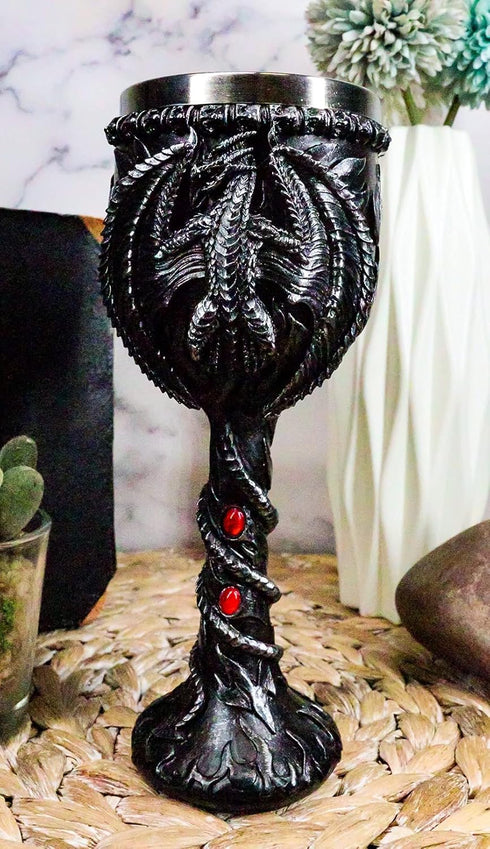 Ebros Legend Of The Thrones Drogon Blood Fire Dragon Wine Goblet Chalice 6oz Capacity Party Hosting Beverage Cup Dungeons And Dragons Gothic Fanta...