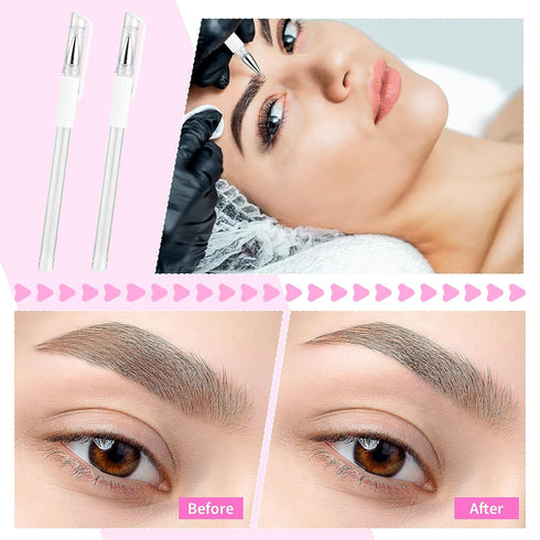 Eyebrow Microblading Marker Pens, 2pcs Skin Marker Pen Eyebrow Makeup Position Mapping Mark Tools Eyebrow Mapping Pen Stencil with 4 replacement r...