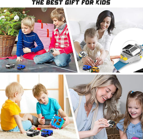 Mini Remote Control Car Watch Toy with LED Lights, 2.4G RC Cars Toy Car Watch USB Charging Hand Controlled Watch RC Car for Kids Boys Girls for Bi...