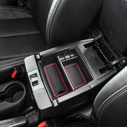 EDBETOS Center Console Organizer Tray Compatible with Wrangler JK/JKU 2011-2018 Rubicon Sport Sahara Accessories Armrest Storage Glove Box, (Red T...