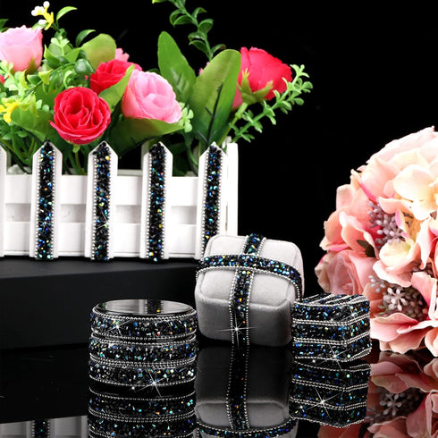 Hicarer 3 Yards Resin Rhinestone Ribbons for Wedding Self Adhesive Diamond Crystal Ribbon Roll Glitter Resin Diamond Belt Bling for Craft DIY Bag ...
