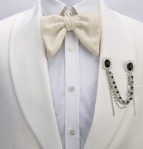 Black and Silver Abstract Detailing Lapel Pin Badge Gift Party Shirt Collar,Costume Pin Accessories for Men Brooch...