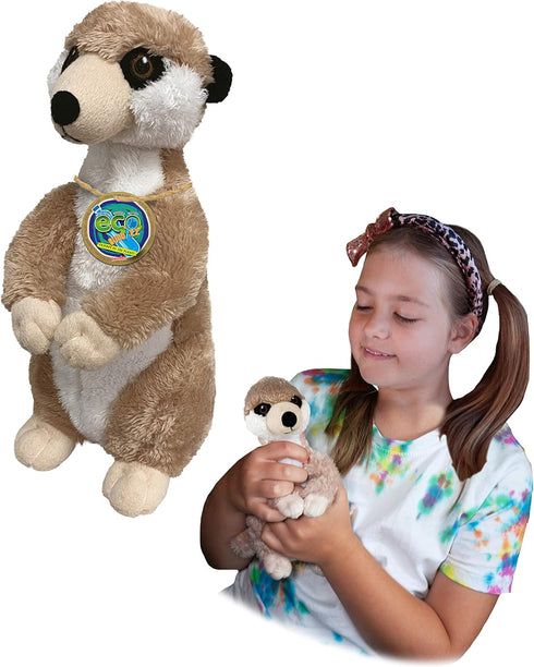 Meerkat from Deluxebase. Medium 8.5 inch Soft Plush Toy Made from Recycled Plastic Bottles. Eco-Friendly Cuddly Gift for Kids and Cute Animal Soft...