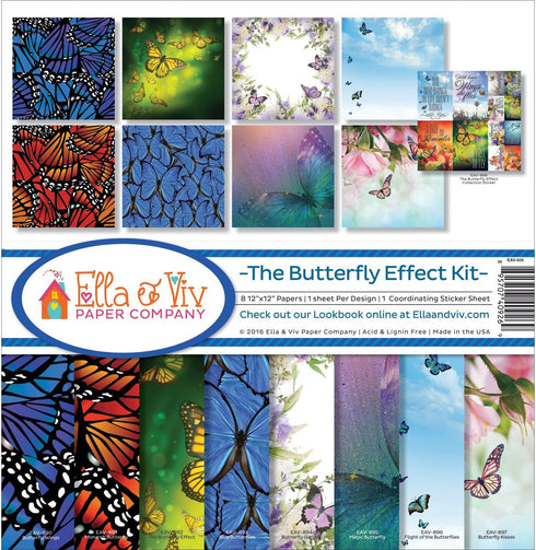 Ella & Viv by Reminisce EAV-926 Ella & Viv The Butterfly Effect Scrapbook Collection Kit, 12x12 inches...