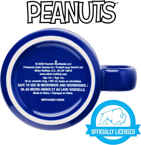 Silver Buffalo Peanuts Squad Featuring Sally, Linus, Charlie Brown, Lucy, Snoopy, and Woodstock Ceramic Camper Mug, 20 Ounces...