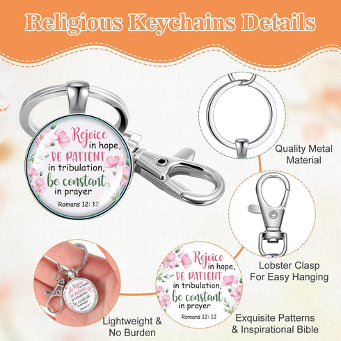 Sasylvia 20 Pcs Christian Keychains for Women Inspirational Scripture Quote Religious Keychains Bible Verse Gifts for Prayers...