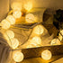 Anordsem Battery String Light for Indoor: 6.88Ft/10 LED Cotton Ball Lanterns 2 Pack - Bohemian Hanging Art Deco for Bedroom - Fairy Cozy Lighting ...