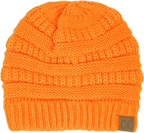 C.C Women's Thick Knit Beanie, Neon Orange...