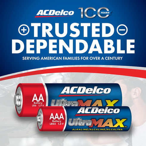 ACDelco UltraMAX 10-Count Triple AAA Batteries, Alkaline Battery with Advanced Technology for Home and Office, 10-Year Shelf Life, Recloseable Pac...