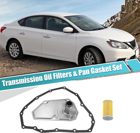 uxcell 1 Set Transmission Oil Filters and Pan Gasket Replacement for Nissan Sentra 2013-2018 No.31726-28X0A/31726-3JX0A/19318012...
