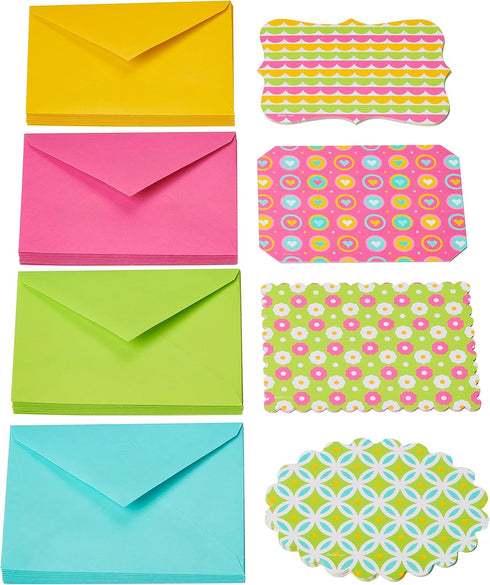 American Greetings Single Panel Blank Cards with Envelopes, Bright Colors, Patterns and Shapes (40-Count)...
