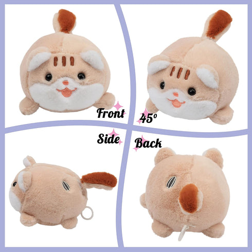 Hopearl Pull String Plush Kitty Toy Wind-up Clockwork Cat Motorized Wagging Tail Rotating Interactive Kitten Toys Pullback Cord Stuffed Animal Gif...
