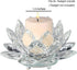 GOLDEAL Clear Glass Flower Tealight Candle Holder,Votive Candle Holder,Candlestick Holder for Table Centerpiece,Dinners, Wedding, Party, Livingroo...