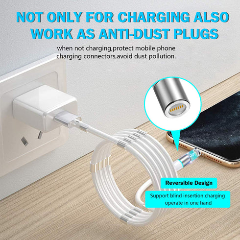 AICase Magnetic Charging Cable, Super Organized Retractable Fast Charging Cable,3 in 1 Self Winding Phone Cable with Data Transmission, Cable for ...