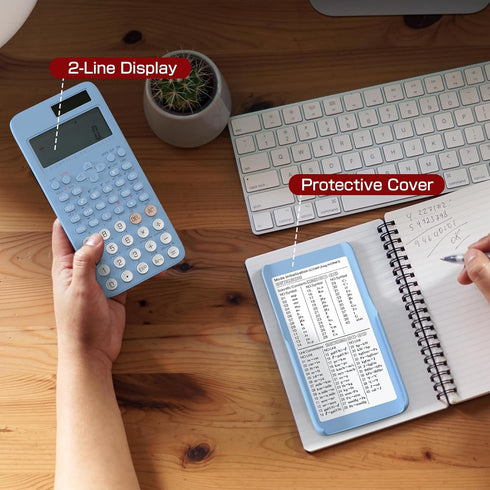 Scientific Calculator for Students, 2-Line Math Calculator with Dust Cover, Middle and High School Supplies for Sudents...