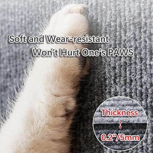 Trimmable Cat Scratching Mat, 78.74"x15.75" Cat Scratch Mat DIY Post Carpet Covered, Self-Adhesive Cat Tree Shelves Replacement Mat for Cat Wall C...