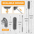Gutter Cleaning Brush Roofing Tool with Telescopic Extendable Telescopic Pole 8.2ft Guard Cleaner Tool Easy Remove Leaves and Debris from The Grou...