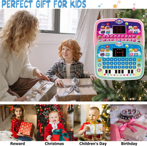 Kids Tablet Toddler Learning Pad with LED Screen Teach Alphabet Numbers Word Music Math Early Development Interactive Electronic Toy for Boys & Gi...