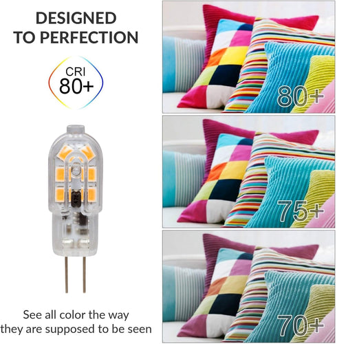 Simba Lighting LED G4 Bulb (5 Pack) 1.5W T3 20W Halogen Replacement 12V AC/DC JC Bi-Pin Base for Accent Lights, Under Cabinet Puck Light, Chandeli...