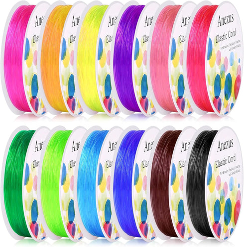 Elastic String for Bracelets, Anezus 12 Rolls Crystal Beading Wire for Jewelry Making, Stretch Magic Bead Cord for Beading, Bracelets and Jewelry ...