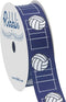 Ribbli Grosgrain Volleyball Craft Ribbon,7/8-Inch x 10-Yard,White/Black/Blue...