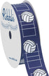 Ribbli Grosgrain Volleyball Craft Ribbon,7/8-Inch x 10-Yard,White/Black/Blue...