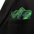 SHLAX&WING Green Geometric Silk Pocket Square Handkerchief for Wedding Party...