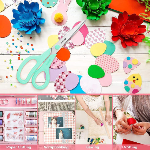 Cutting & Measuring Devices, iBayam 8" Heavy Duty Scissors Bulk 1-Pack, Cutting Tools Scissors Shears with Comfort-Grip Handles for Office Home Sc...