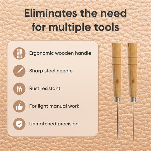 Heavy Duty Craft Woodworking Awl - Wood Scratching Awl Leather Work - Sewing Carpenter Awl Hand Stitcher...