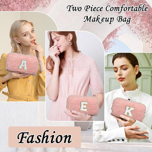 Birthday Gifts for Girls, Pink Makeup Bag Cosmetic Bag Cute Makeup Bag Monogram Makeup Bag, Personalized Gifts for Teen Girls Tween Girls Gifts Wo...