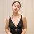 Heart Shape Long Pendant Necklace Silver Plated Black PU Leather Rope Long Chain Necklace for Women...