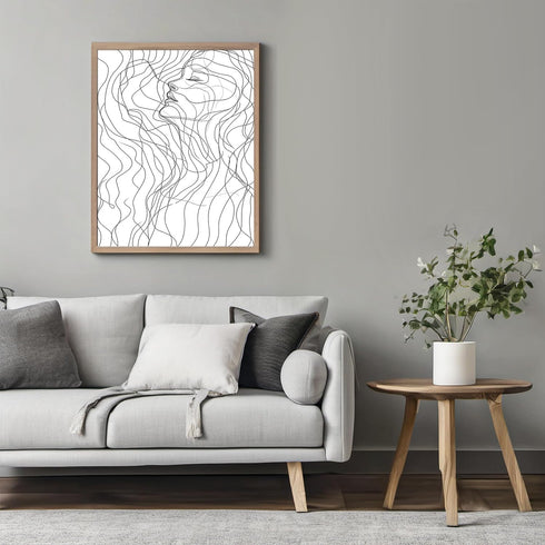 Posterizer 1 pcs-line art minimalist art work resmbling a face 3-Abstract & Modern Art Gift for Men Women Entrepreneur Teens Decor for Home & Off...