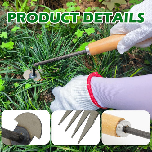 Weeding Artifact Uprooting Weeding Tool, Garden Weeding Tools Packaged in Carton, Manganese Steel Forged Weed Puller 4 Teeth Dual Purpose Weeder, ...