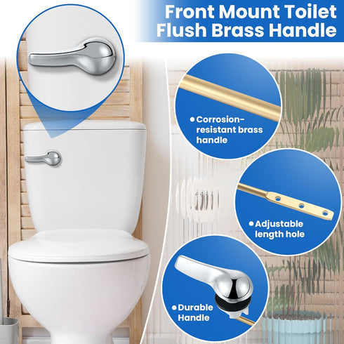 Saillong Toilet Tank Replacement Kit, Include Toilet Float Valve Replacement Kit 2 inch Low Flow Toilet Flapper, Front Mount Toilet Flush Handle...