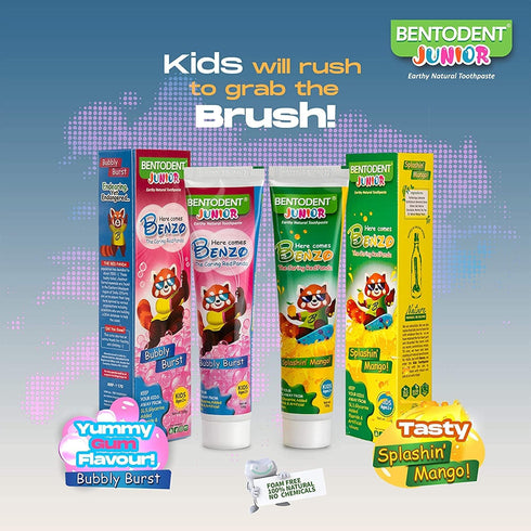 Bentodent Kids Toothpaste - All Natural kids toothpaste - Made Safe Certified Kids toothpaste- No SLS,Veg, Fluoride Free toothpaste kids 2+ Age - ...