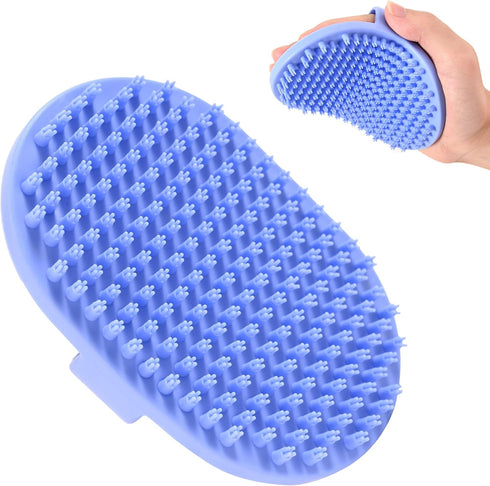 Dog Grooming Bath Brush, Pet Rubber Brush For Shower Scrubbing & Soothing Massage, Ideal for Long & Short Haired Dogs and Cats, Essential Puppy Gr...