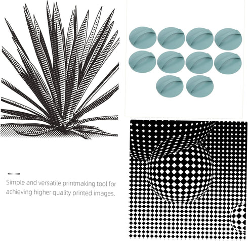 EXCEART 10 Pcs Letterpress Plastic Printmaking Malian Printing Plate Painting Printmaking Baren Art Craft Printmaking Tool Painting Tool Baron Cra...