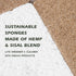Plant-Based Kitchen Sponges - FSC Certified and PETA Approved, Natural, Eco-Friendly, Biodegradable Sisal Hemp Sponges for Dishes, Cleaning Sponge...