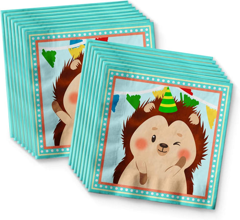 Hedgehog Birthday Party Supplies Set Plates Napkins Cups Tableware Kit for 16...