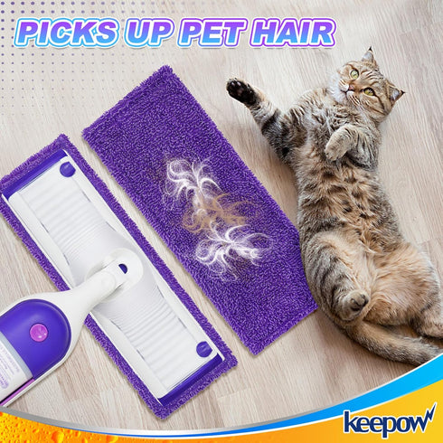 KEEPOW Reusable Power Mop Refill Pads for Swiffer Power Mop, Powermop Mopping Pad Refills for Wood Floor Cleaning, Machine Washable Microfiber Mop...