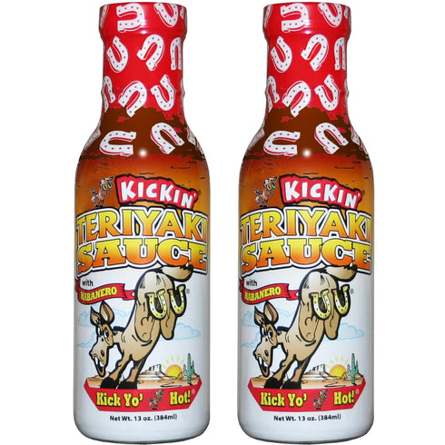 Kickin' Spicy Teriyaki Sauce with Habanero – 13 oz. (2 Pack) – Premium Gourmet Stir Fry Sauce – Perfect Steak or Chicken Marinade...