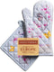 Maison d' Hermine 100% Cotton Oven Mitt & Pot Holder Set (7.5"x13" & 8"x8") Heat Resistant BBQ Cooking Gloves with Loop, Baking, Grilling, Kitchen...