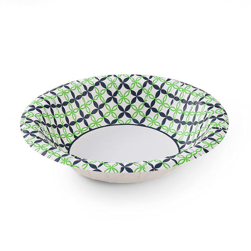Glad Round Disposable Paper Bowls with Blue and Green Happy Daisies Design | Soak Proof, Cut-Resistant, Microwaveable Heavy Duty Disposable Bowls ...