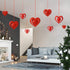 15 Pieces Valentine's Day 3D Heart Hanging Decorations Red Hearts Hanging Ornaments with Red Ribbons Party Supplies for Indoor Outdoor Bridal Show...