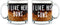 AW Fashions I Like His Guns, I Like Her Buns Couples Mug - Funny Couple Mug - (2) 13OZ Glass Coffee Mug - Funny Mug Set - Mugs For boyfriend and G...