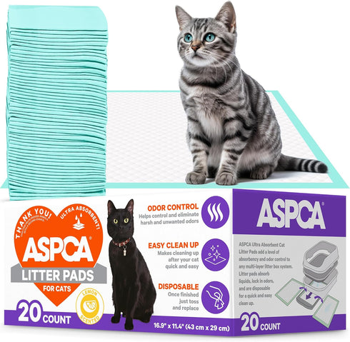 Lemon Scented Cat Pad Refills for Litter Box System Size 16.9 x 11.4 Inch - Pack of 20...